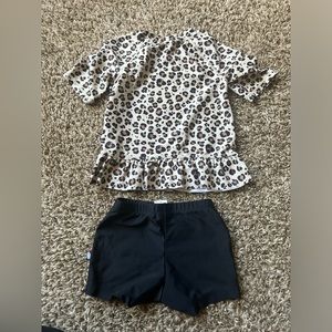 Girl swim set 3-4 yo. Top from H&M and bottom from City Treads (Amazon).